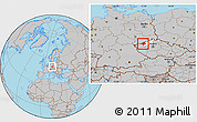 Gray Location Map of Chomutov, highlighted parent region