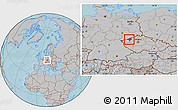 Gray Location Map of Chomutov, hill shading