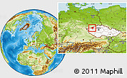 Physical Location Map of Chomutov, highlighted country