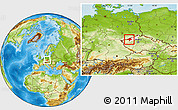 Physical Location Map of Chomutov, highlighted parent region