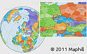 Political Location Map of Chomutov, within the entire country