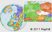 Political Location Map of Chomutov, highlighted country