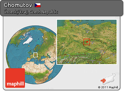 Satellite Location Map of Chomutov
