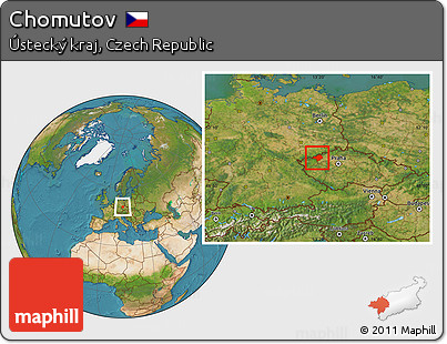 Satellite Location Map of Chomutov