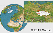 Satellite Location Map of Chomutov, highlighted country