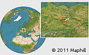 Satellite Location Map of Chomutov, highlighted parent region