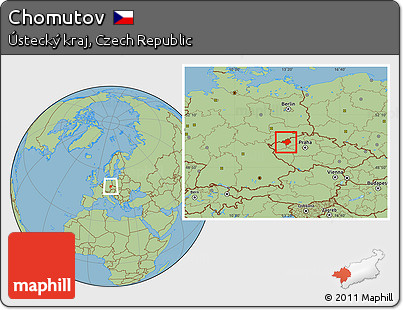 Savanna Style Location Map of Chomutov