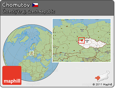 Savanna Style Location Map of Chomutov, highlighted country