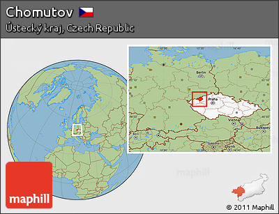 Savanna Style Location Map of Chomutov, highlighted country