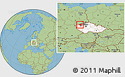 Savanna Style Location Map of Chomutov, highlighted country, highlighted parent region, within the entire country