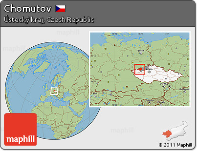 Savanna Style Location Map of Chomutov, highlighted country, highlighted parent region