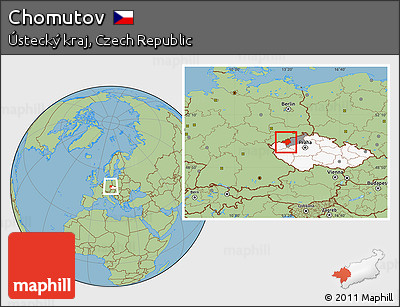 Savanna Style Location Map of Chomutov, highlighted country, highlighted parent region