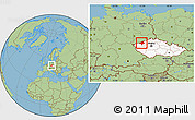 Savanna Style Location Map of Chomutov, highlighted country