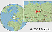 Savanna Style Location Map of Chomutov, highlighted parent region