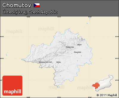 Classic Style Map of Chomutov, single color outside