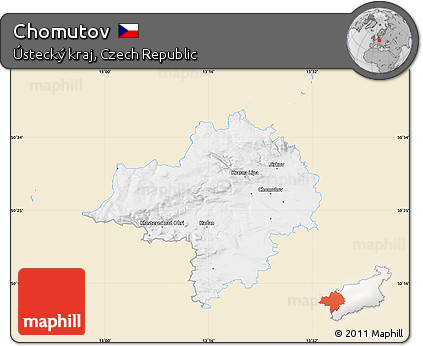 Classic Style Map of Chomutov, single color outside