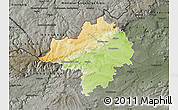 Physical Map of Chomutov, darken, semi-desaturated