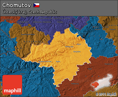 Political Map of Chomutov, darken
