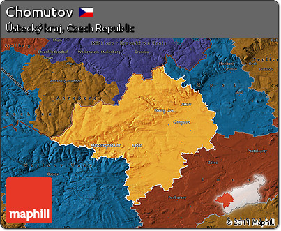 Political Map of Chomutov, darken