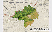 Satellite Map of Chomutov, shaded relief outside