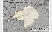 Shaded Relief Map of Chomutov, darken, semi-desaturated
