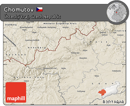 Shaded Relief Map of Chomutov