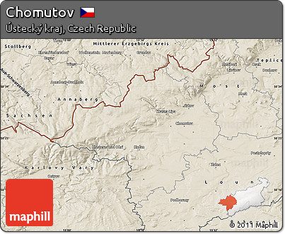 Shaded Relief Map of Chomutov