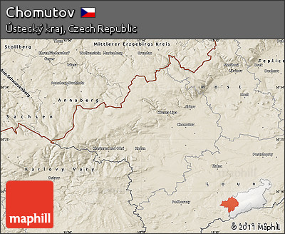 Shaded Relief Map of Chomutov