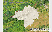 Shaded Relief Map of Chomutov, satellite outside