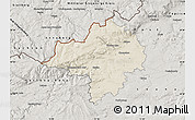 Shaded Relief Map of Chomutov, semi-desaturated