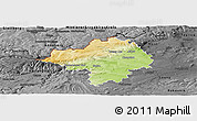 Physical Panoramic Map of Chomutov, darken, desaturated