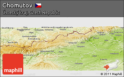 Physical Panoramic Map of Chomutov
