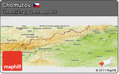 Physical Panoramic Map of Chomutov