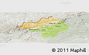 Physical Panoramic Map of Chomutov, lighten, semi-desaturated