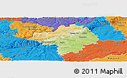 Physical Panoramic Map of Chomutov, political outside