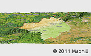 Physical Panoramic Map of Chomutov, satellite outside