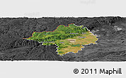 Satellite Panoramic Map of Chomutov, darken, desaturated