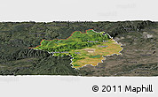 Satellite Panoramic Map of Chomutov, darken, semi-desaturated