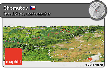 Satellite Panoramic Map of Chomutov