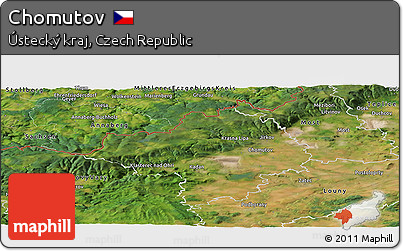 Satellite Panoramic Map of Chomutov