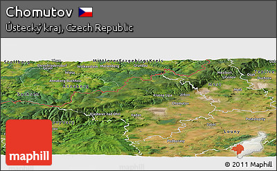 Satellite Panoramic Map of Chomutov
