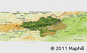 Satellite Panoramic Map of Chomutov, physical outside