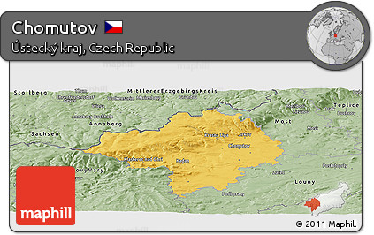 Savanna Style Panoramic Map of Chomutov