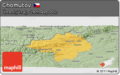 Savanna Style Panoramic Map of Chomutov