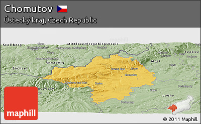 Savanna Style Panoramic Map of Chomutov