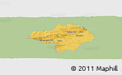 Savanna Style Panoramic Map of Chomutov, single color outside