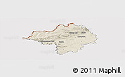 Shaded Relief Panoramic Map of Chomutov, cropped outside