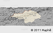 Shaded Relief Panoramic Map of Chomutov, darken, desaturated