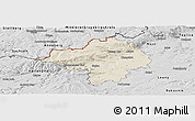 Shaded Relief Panoramic Map of Chomutov, desaturated