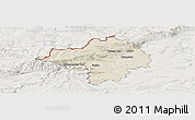 Shaded Relief Panoramic Map of Chomutov, lighten
